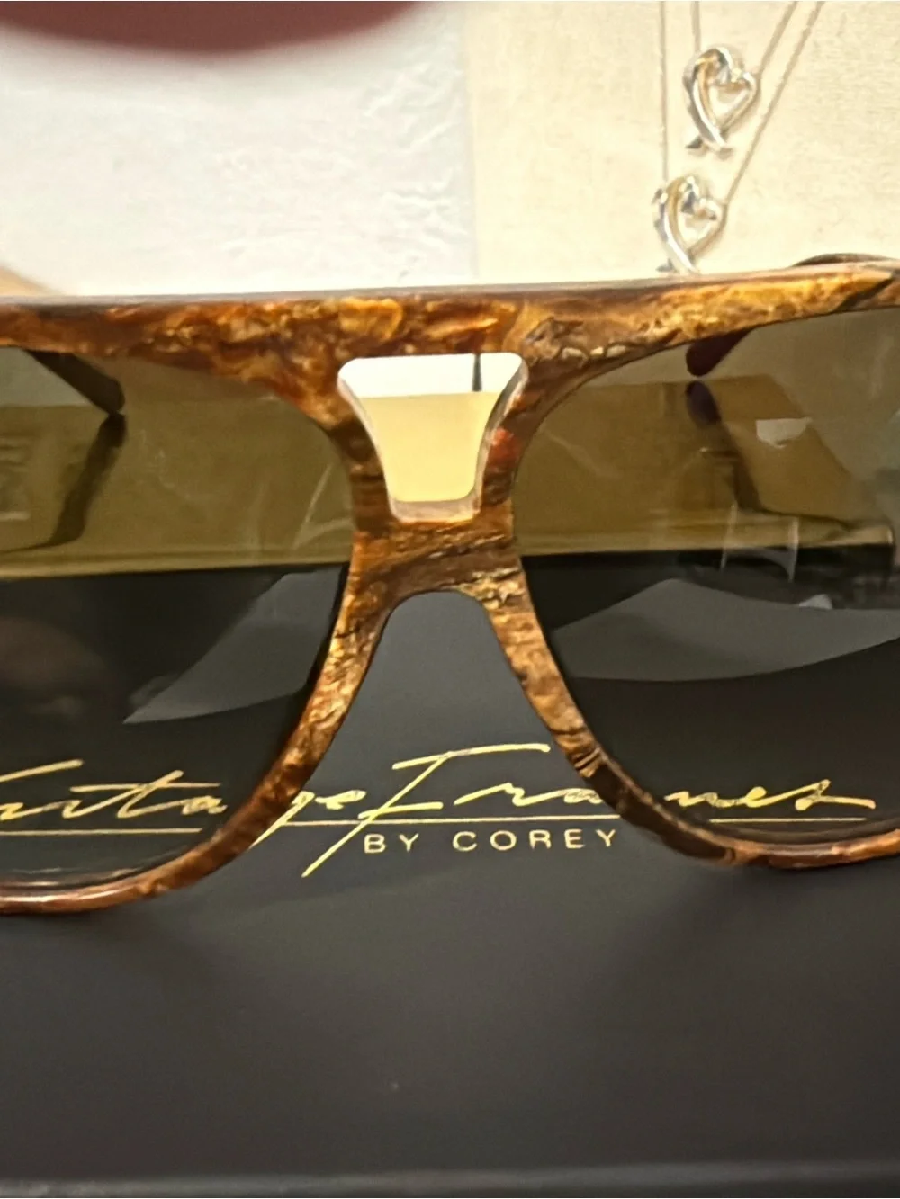 VINTAGE FRAMES BY COREY SHAPIRO LE MANIAC BURLWOOD BROWN NIB